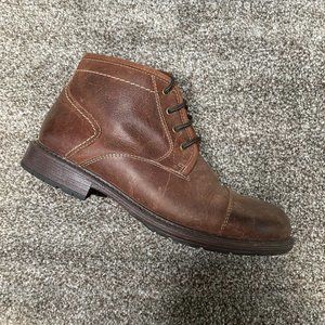 Florsheim Vandall Cap Toe Lace Up Boot Leather Cognac Brown Men's Size 8.5 Wide